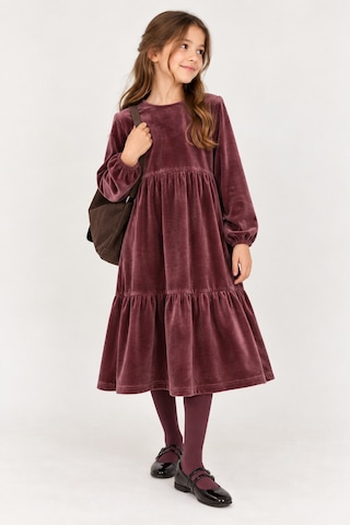 Moda Gül Kurusu - Kız Çocuk Modest Pamuk Kadife Midi Elbise Bordo Bordo Moda Gül Kurusu - Kız Çocuk Modest Pamuk Kadife Midi Elbise Bordo Bordo