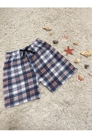 %100 Pamuk Kadın Yüksek Bel Dört Mevsim Şort Pijama