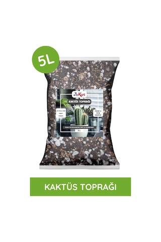 Bykurt 5 Litre Kaktüs Toprağı Böcek Sinek Yapmayan Premium Karışım Ts1 Torf, Perlit, Pomza 5 Litre