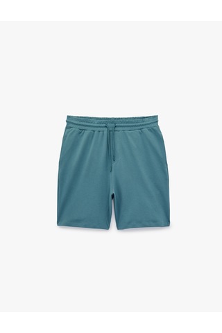Koton Pamuklu Cepli Regular Fit Beli Bağcıklı Şort Mavi 6sam40056mk