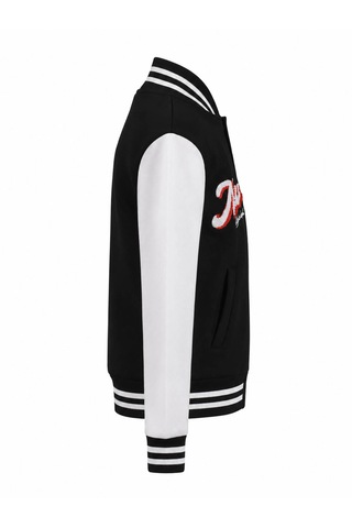 Trender Düğmeli New York Baskı 3 İp Kolej Siyah - Beyaz Erkek Çocuk Sweatshirt 8087
