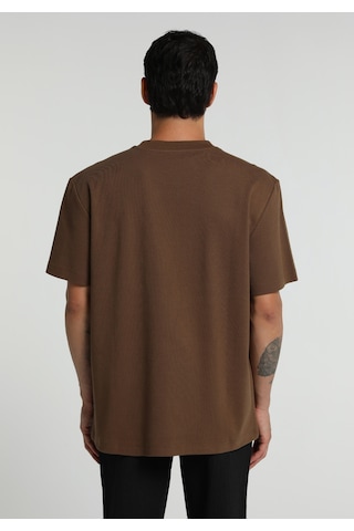 Colin's Colins Relaxed Fit Yuvarlak Yaka Düz Erkek Kahverengi Kısa Kol Tişört Cl1080498 Q1.v2 Tpe Gri