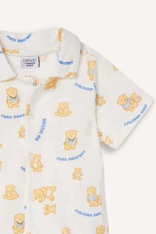 Defacto 2li Ayıcıklı Ecru Pijama Takımı Erkek Bebek H5379a526hser118 Ekru-er118