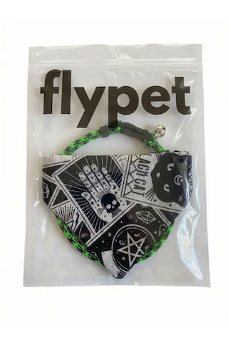 Flypet Kurukafa Desenli Fular Kedi Tasma & Yavru Köpek Tasma 13cm-24cm Ayarlanabilir Tasma