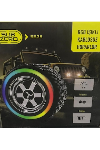 Işıklı Lastik Ses Bombası Galericiler Oto Tamirciler İçin Görsel Rgb Işıklı Hoparlör - Siyah- Tek E