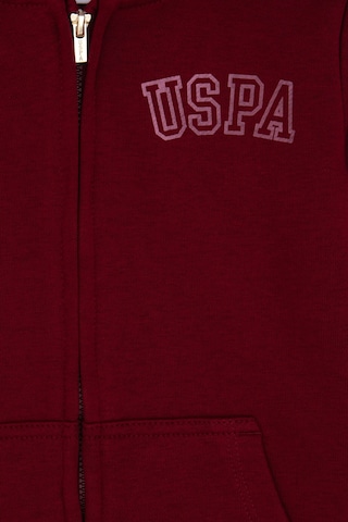 U.S. Polo Assn. Kız Çocuk Bordo Kapüşonlu Fermuarlı Basic Sweatshirt 50316837-VR014