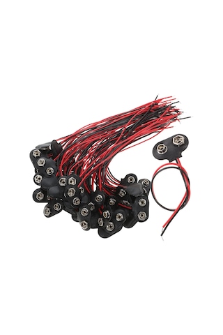 9v Pil Yuvası Yatağı Başlığı 9v Batarya Bağlantı T-tipi Konnektör Klips - 50 Adet