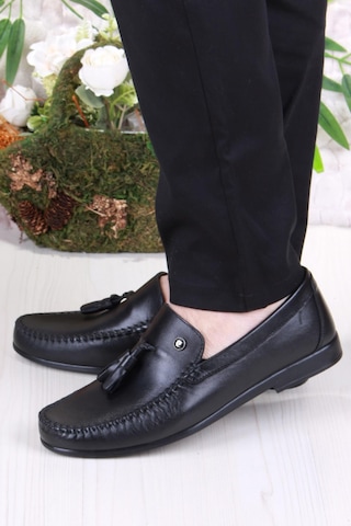 Pierre Cardin 25101 Siyah Hakiki Deri Erkek Babet Loafer Erkek Ayakkabı Siyah