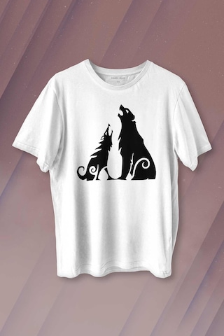 Bear And Wolf God Of War Ragnarök Kısa Kollu Baskılı Erkek T-shirt Unisex Tişört 001