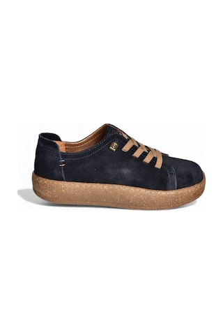 Fox Shoes V999060502 Lacivert Hakiki Deri Süet Kadın Spor Ayakkabı Sneakers Lacivert