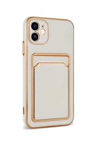 iPhone Uyumlu 11 Kilif Kartlikli Köseli Altin Model Kapak 561060756