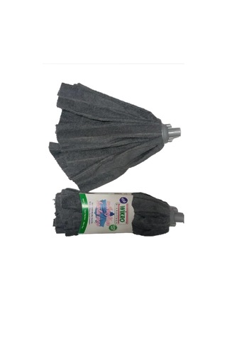 1 Adet Mop 1 Adet Ahşap Sapı İle Takım Mikrofiber Tipi Mop Paspas Gri