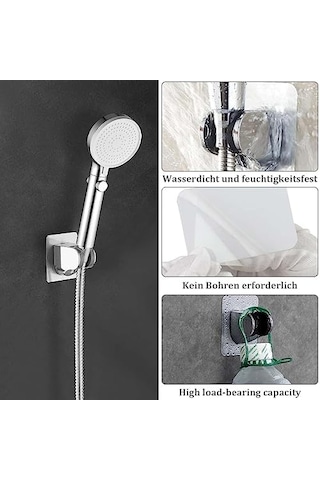 Duş Başlığı Askısı/el Duşu Tutucu/duş Takımı Mafsalı/dayanıklı Paslanmaz Krom Kaplama Abs Plastik Malzeme El Duşu Duş Başlığı Otel Banyosu İçin Gümüş Rengi Siyah