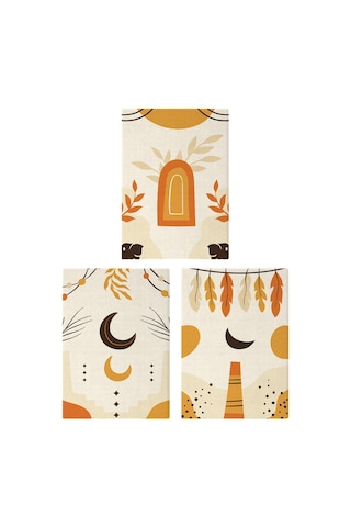 Bohem Stil Kanvas Tablo Seti 3 Adet 40x55 CM Boho Art
