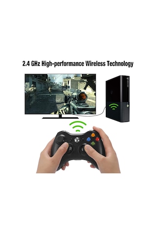 Zinetech Xbox 360 Kablosuz Oyun Kolu Konsolu Joystick 2.4Ghz Pc