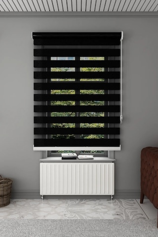 As Perde Siyah Zebra Perde