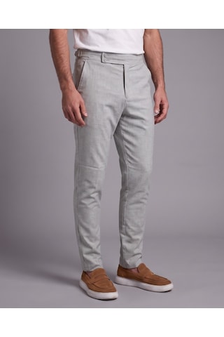 Hazego Erkek Toka Detaylı Kumaş Pantolon Gri