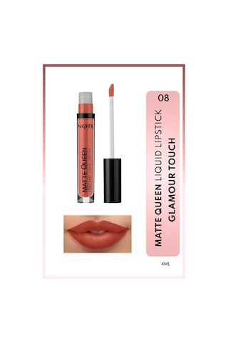Matte Queen Lipstick Kalıcı Mat Likit Ruj - 08 Glamour Touch - Nude