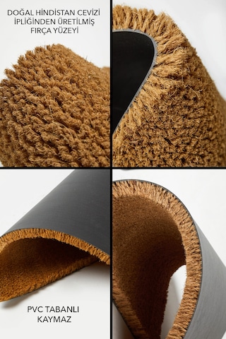 Coco Not Pass 45x75 Cm Doğal Koko Kıl Paspas,hindistan Naturel Kapı Önü Paspası Çok Renkli