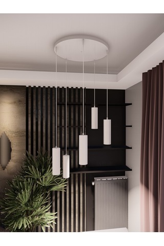 Zenya Beyaz Renk 5'li Spot Avize- Modern Tavan Sarkıt, Gu10 Duy