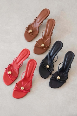 Wolk Shoes Aurora Kadın Topuklu Deri Sandalet Kırmızı