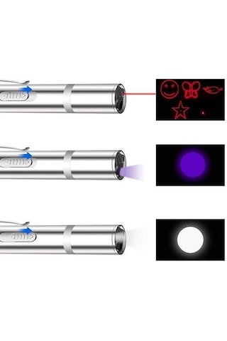 Woody Sofia Usb İle Şarj Edilebilen 3ın 1 Kırmızı Işık +beyaz Led Meşale Işık + Uv El Feneri Kedi Lazeri
