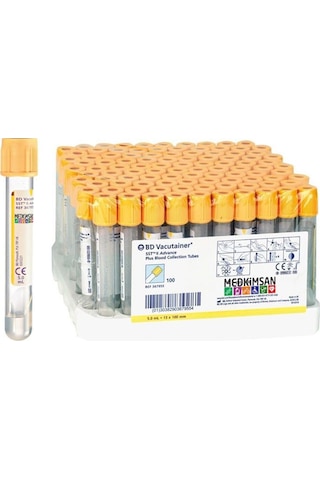 100 Adet Sarı Kapak Jelli Kan Alma Tüpü | 5.0 mL 13x100 mm | BD 3 100 Adet Sarı Kapak Jelli Kan Alma Tüpü | 5.0 mL 13x100 mm | BD 3