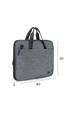 Necati Çanta Macbook Organizer Laptop Evrak Çantası 15.6 & 16 Inç Gri-1642 Gri