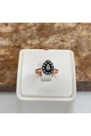 Elmas Montür Rosegold Su Yolu Damla Gümüş Set Takım Rose Gold