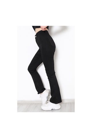 Mokashopin - İspanyol Paça Solmayan Kot Pantolon Siyah - 1432.14 001