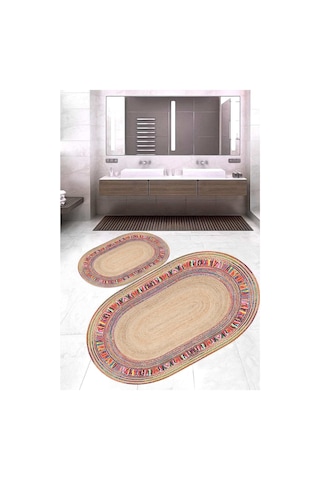 Eliana Home Dijital Baskı 2'li Banyo Paspas Takımı Lna5-3028 100x60 Ve 60x50 Cm Bej