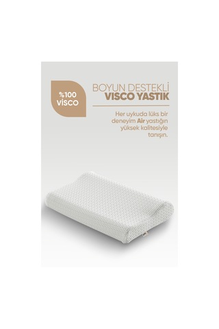 Boyun Destek Yastığı - Boyun Düzleşmesi İçin Visko Yastık Tek Taraflı Lüx Air Comfort Beyaz