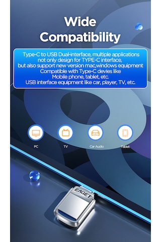 Eaget 128gb.usb 3.2 Ve Type-c Giriş Süper Hızlı Usb Flash Bellek