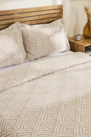 Kaşmir Home Space Çift Kişilik Yatak Örtüsü Takımı Bej Bej