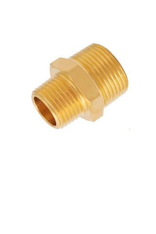 3/4" X 1/2" Sarı Pirinç Orantılı Nipel - Çift Taraflı Dış Diş