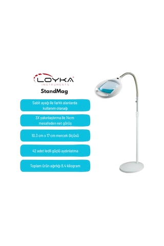 Standmag Ayaklı Esnek Boyunlu Led Li Büyüteç 42 Led Işıklı Ayaklı Büyüteç Lambası