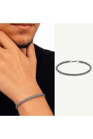 Tesbihane 925 Ayar Gümüş 2 Mm Erkek Kral Bileklik