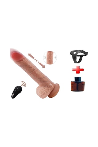 Lilitu Shop 20 Cm Belden Bağlamalı Usb Manyetik Şarjlı İleri Geri Hareketli Titreşimli Dildo