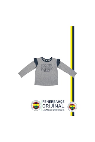 Fenerium Fenerbahçe Lisanslı Uzun Kol Lacivert Bebek Sweat Hediyelik Ahşap Kutulu Gri
