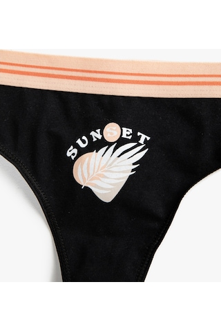 Koton String Külot Pamuklu Baskılı Siyah 3slk30041mk 3SLK30041MK999 Siyah