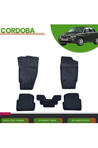 Seat Cordoba 2003-2009 Araca Özel 4d Havuzlu Paspas Takımı Karbon