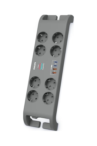 Phılıps Spn8180ga/62, 8 Soket, Akım Korumalı Priz, 2400 Joules, 2mt Kablo, 2xusb-c Pd 20w Hızlı Şarj, 2xusb-a Qc 18 0