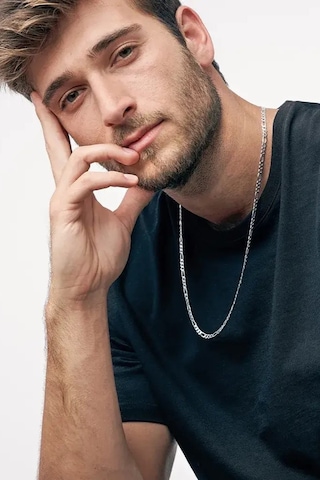 Figaro Model Erkek Paslanmaz Çelik Zincir Kolye İnce 4 Mm Eck06k