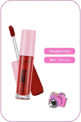 Callista Truly Matte Liquid Lipstick Mat Likit Ruj 408 Red Alert - Kırmızı