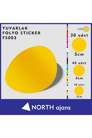 Yuvarlak Folyo Duvar Sticklerı Sarı