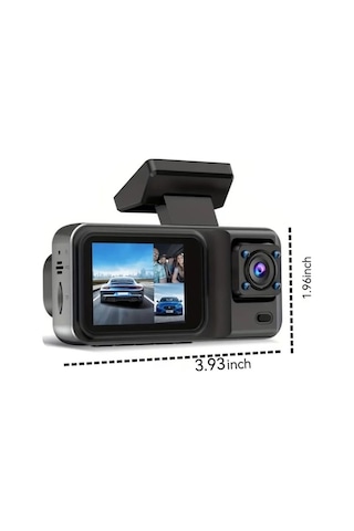 Fortunelane A98 Siyah 3 Kameralı Araç Dvr - 1080p Full Hd, Gece Görüş, Döngü Kayıtlı, Çarpışma Kilidi, 2 Ips Ekran Hafıza Kartı