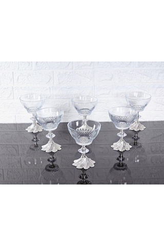 Paşabahçe Serisi Infınıty Kase & Magnolıa Kase & Dondurmalık & Şekerlik Semerkand Gümüş Döküm Ayaklı Naturel