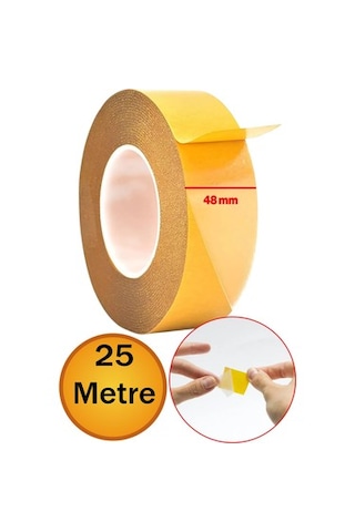 Şeylişeyler - Çift Taraflı Bant 48 Mm X 25 Metre Güçlü Yapışkanlı Genel Amaçlı Bant 6 Adet
