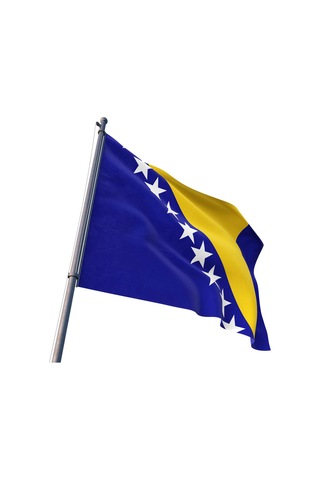 Bosna Hersek Milli Gönder Bayrağı 70X150CM Raşel Dijital Baskı