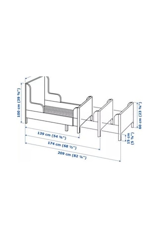 Busunge Uzayabilen Çocuk Karyolası, Beyaz Renk Meridyendukkan 80x200 Cm